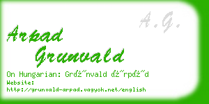 arpad grunvald business card